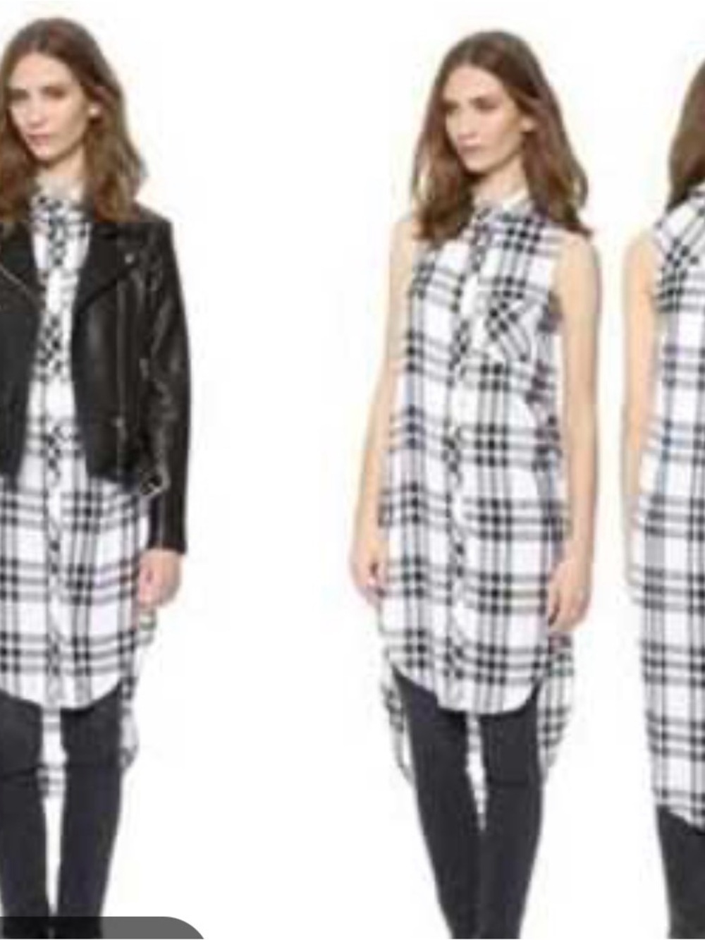 Rails Jordyn Plaid Black & White Sleeveless Tunic
